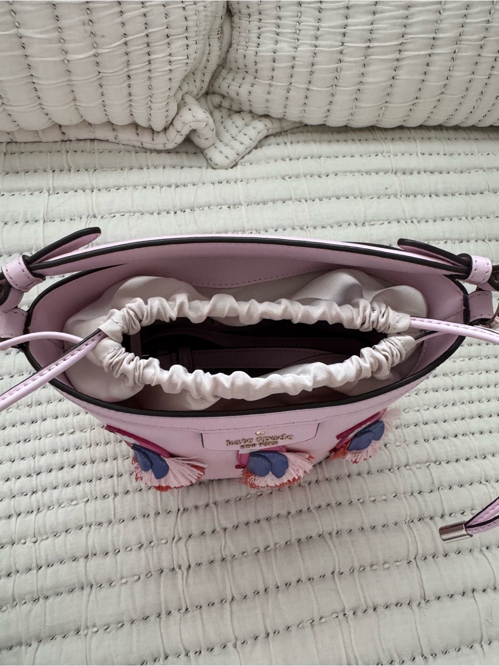 kate spade Pink Parrot Fringe Appliqué Crossbody Bag - Picture 7 of 11